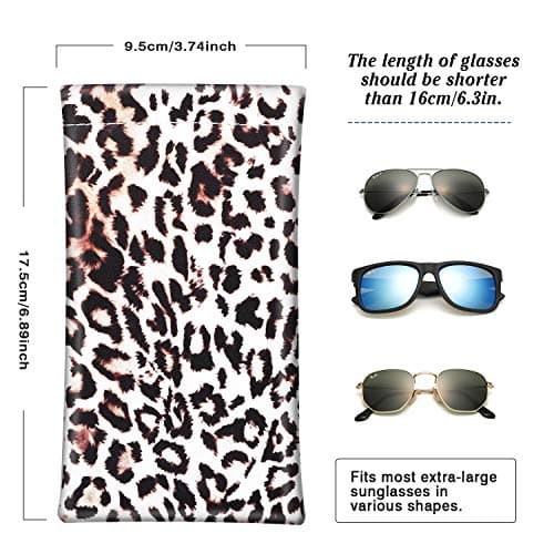 MoKo Squeeze Top Glasses Pouch, Leather Soft Sunglasses Case, 2pack — view 5
