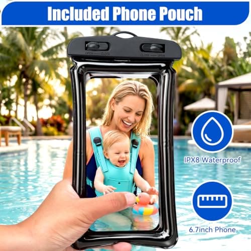Neoprene Water Baby Carrier for Newborn to Toddler with Phone Case, Green — view 6