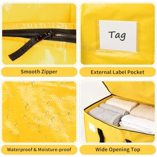 Heavy Duty Moving Bags Extra Large Storage Bags, Yellow, 6 Pack — view 4