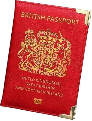 ORCHIDS British Passport Wallet PU Leather Passport Holder Cover for Men and Women (RED) — view 2