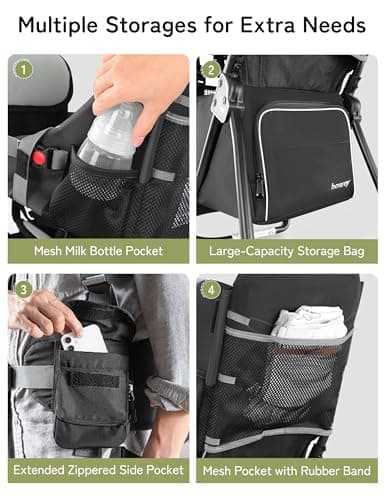 besrey Baby Backpack Carrier, Toddler Hiking Backpack with Safety 3-Height Seat, Adjustable Straps&Waist Belt, Foldable Frame Lightweight Large Capacity Child Carrier for Hiking (Black) — view 5