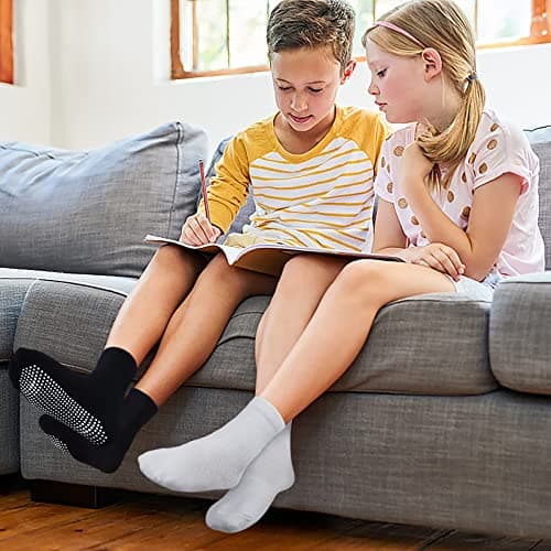 Kids Non Slip Toddler Boy Grip Socks 12 Pairs Anti Skid Sticky Socks for 1-10 Years Infants Baby Children (#1 Boys 12 Pairs, 1-3 Years) — view 3