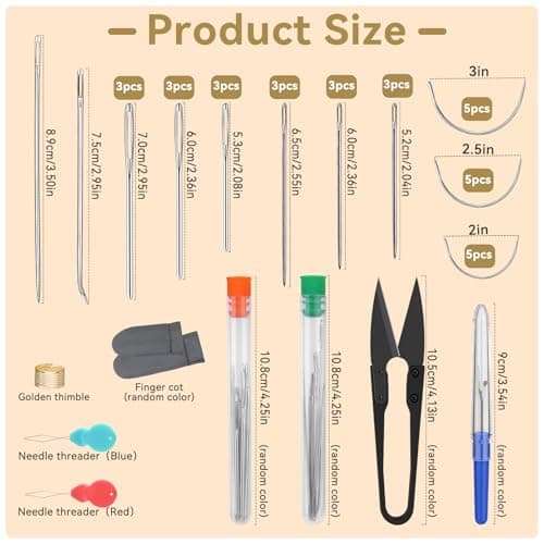 Leather Sewing Kit, Needle and Thread Kit Leather Needles Hand Sewing — view 2