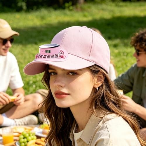 Sun Hat with Fan Detachable Digital Display USB Rechargeable Protection — view 3