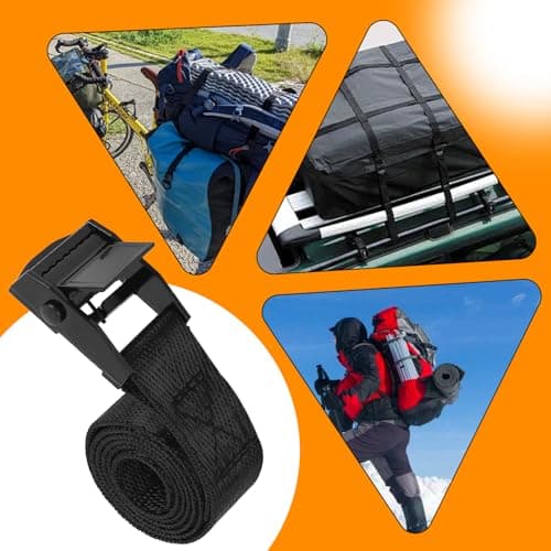 10 Pack Short Ratchet Straps, 50cm Adjustable Tie Down Straps with Metal Buckle, Mini Lashing Straps for Bike Rack, Motorcycle, Luggage & Cargo — view 6