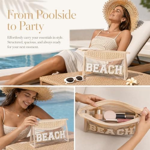 Clear Makeup Bag Waterproof Beach Bag Summer Travel Pouch for Women — view 4
