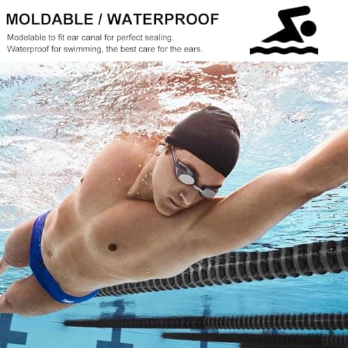 YICOTA 6 Pairs Silicone Ear Plugs Waterproof Moldable Wax Earplugs Reusable Noise Cancelling Soft Ear Plugs for Sleeping Snoring Swimming Airplanes Concerts-Blue (White) — view 5