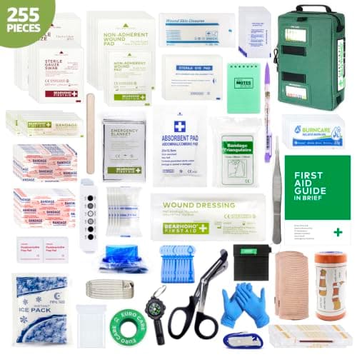 255PCs Pro First Aid Kit Emergency Survival Trauma Kit Medical Kit with Labeled Compartments for Boat Car Truck Camping Hiking Travel & Backpacking — view 2