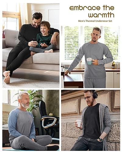 Roadbox Men's Thermal Underwear Set, Fleece Lined Base Layer Long Johns — view 5