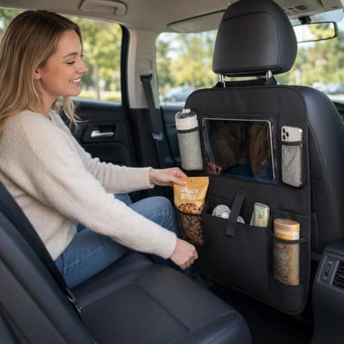 ZeBQrphio Car Seat Organiser,2 pcs back seat organiser Back Seat Storage Solution with Multiple Compartments, Universal Vehicle Fit for Travel Essentials Organisation — view 6