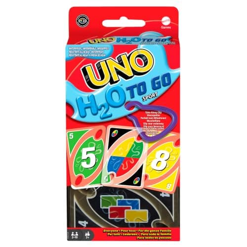 Mattel Games UNO H2O to Go Water resistant cards 2-10 players Ages 7+