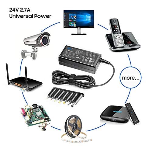 KFD Universal 24V Switching Power Supply Logitech Racing Wheel Driving Steering Wheel, Silhouette Cameo,Printer, Projector, Portable Power station Power Cable 24 Volt Transformer AC Adapter Charger — view 6