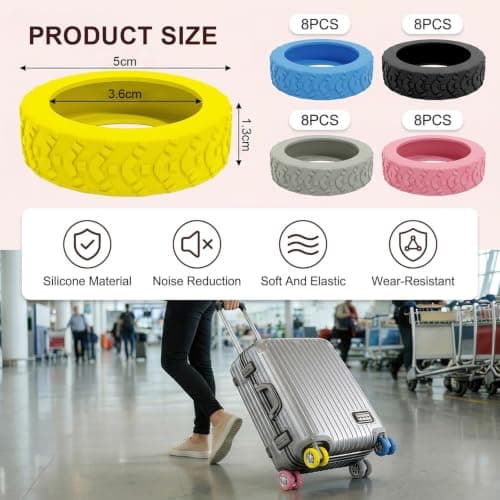 Ruwnii 40Pcs Suitcase Wheel Protectors, Silicone Luggage Wheel Covers Protector for Anti Scratch Carry On Travel Suitcase Wheels — view 3
