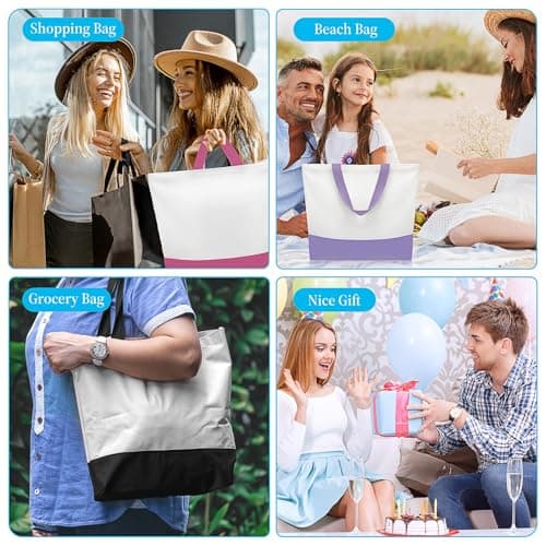 20 Pack Sublimation Blank Tote Bags, 10 Large Tote Bag and 10 Cosmetic Bags — view 2