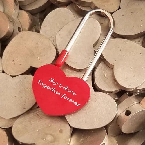 Personalised Padlock Engraved Lock Personalised Padlock for Bridge Love Locks Padlocks for Her Him Girls Couples Lover Custom Gifts for Valentine Day Anniversary Wedding Trip Travel (Design 1) — view 4