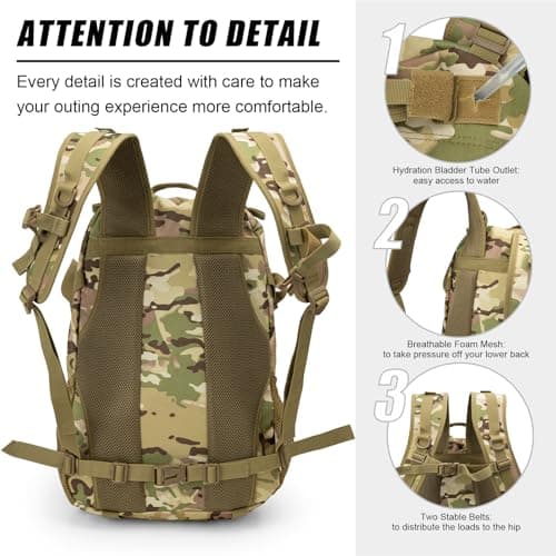 Jueachy Military Tactical Backpack 30L Water Resistant Rucksack for Men — view 5