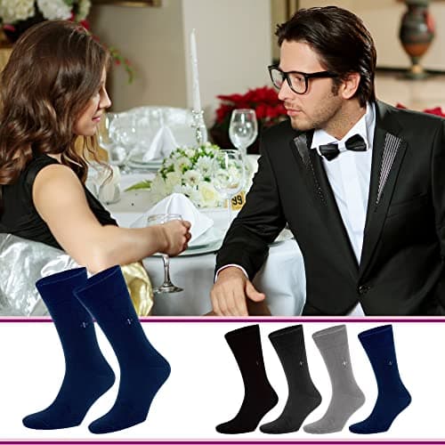 NoblesBox Socks for Men and Women, Bamboo Socks for Everyday Use and Work, Breathable, Odour-resistant, Soft & Thermal Regulating, Comfort Socks (Box, 4 Pairs) 40-45 EU Size, multicoloured, 40-45 — view 2