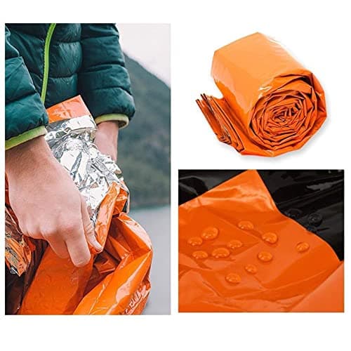 HONYAO Survival Sleeping Bag, Emergency Bivvy Bag Emergency Rescue Blanket Reusable for Outdoor Camping, Hiking - 2 pack — view 4