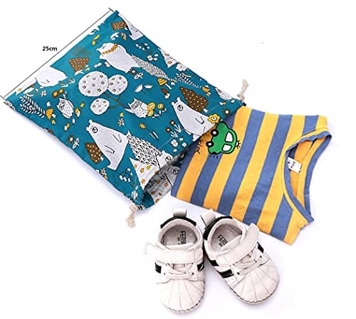 Amoyie Cotton Drawstring Bag, Storage Bag for Toys, Travel Pouch Kids, 6pcs — view 6