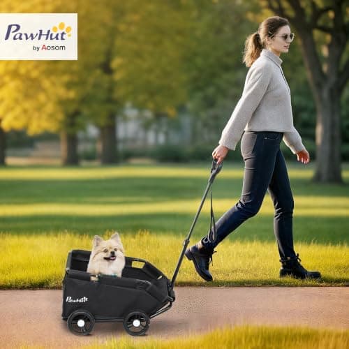 PawHut Mini Dog Stroller Foldable for Small Dogs and Cats with 4 Wheels — view 2