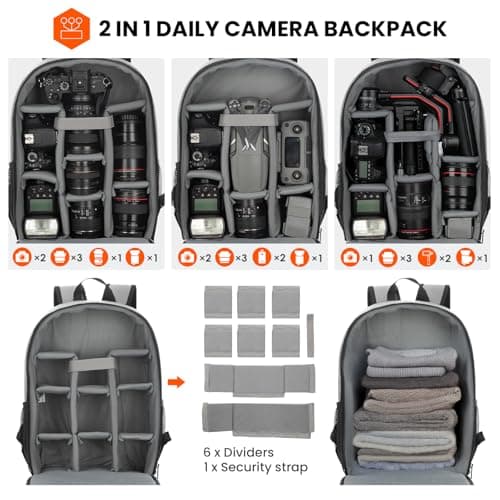 TARION Camera Bag Backpack Medium -Waterproof Photography 14" Laptop Sleeve — view 3
