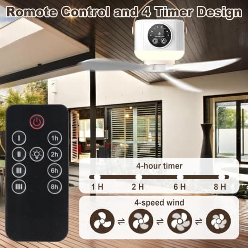 Portable Camping Fan, 7200 mAh Tent Fans with LED Light, Remote Control — view 4