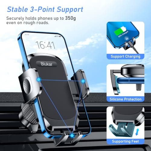 Blukar Car Phone Holder, Air Vent Car Phone Mount Cradle 360° Rotation — view 3