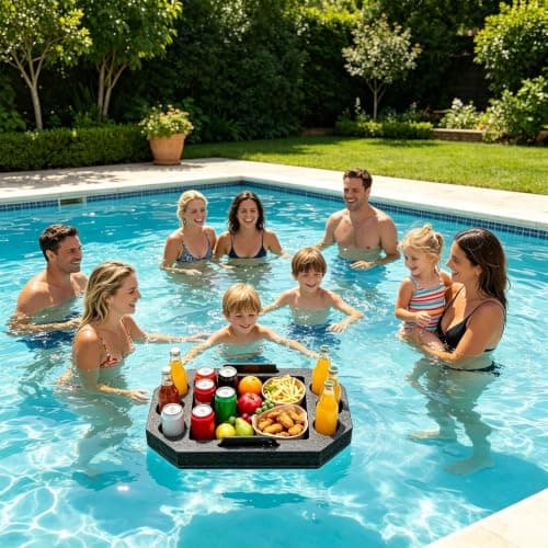 Waterproof EPE Floating Pool Tray, Multi Slot Floating Drink Holder — view 4