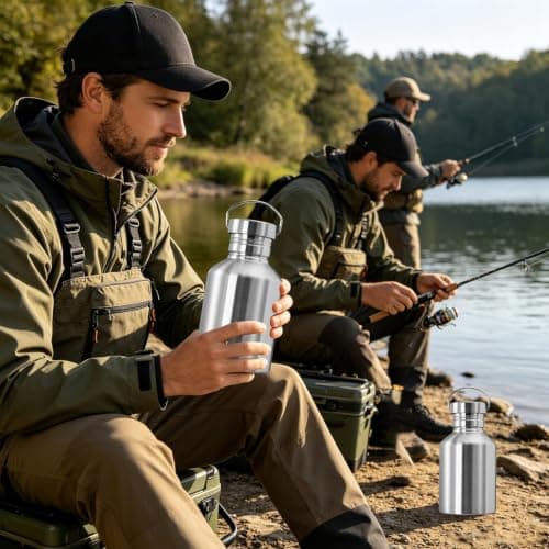 2 Litre Water Bottle Stainless Steel With Handle, Leak-Proof Lid & Filter — view 2