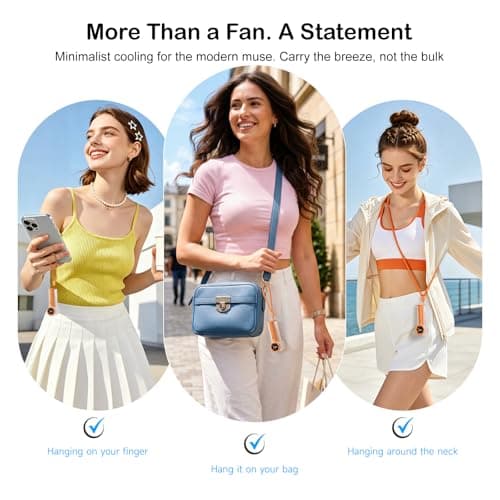 HandFan Portable Mini Fan, Personal Turbo Fan Pocket Size, High Speed 1-100 Adjustable Small Hand Fans, Outdoor Travel Concert, Gifts for Women Men(Orange) — view 4