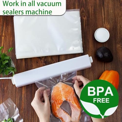 huruirui Vacuum Sealer Bags for Food 20x30cm 50pcs Vacuum Storage Bags Vac Pack Bag BPA Free Heavy Duty Embossed Food Great for Sous Vide PreCut Bag — view 3