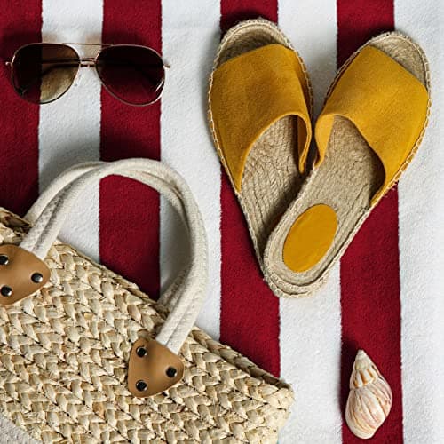 SweetNeedle - Beach Towels for Adults Pack of 4 White Cabana Striped Classic - 100% Cotton Terry Ringspun Pool Towel, Quick Dry, Super Absorbent Swimming large towel, 76 x 152 cm — view 4