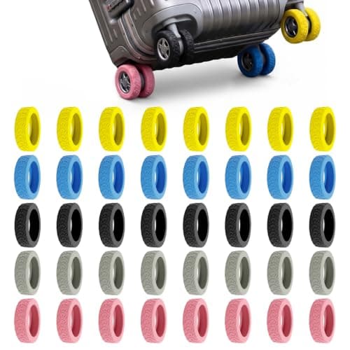 Ruwnii 40Pcs Suitcase Wheel Protectors, Silicone Luggage Wheel Covers Protector for Anti Scratch Carry On Travel Suitcase Wheels