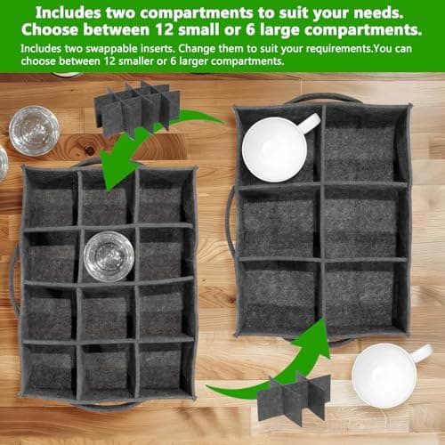 Felt Cup Storage Organizer with Removable Dividers, 6/12 Compartments — view 5