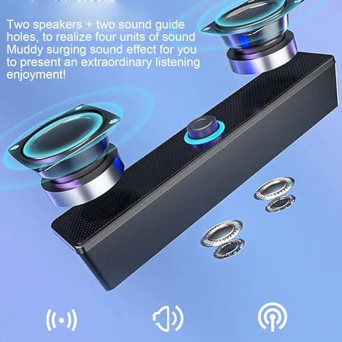 Sound Bar Home Theatre Wireless TV Soundbar, Slim Stereo Audio Speaker | Optical Surround Sound Bar Compact TV Speakers, Combo subwo — view 6