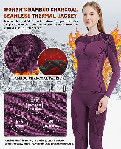 MEETWEE Women's U50 Thermal Underwear, Red, M — view 2