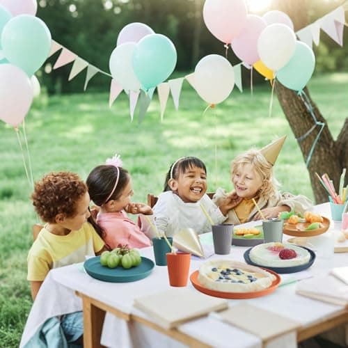 Anbte 18pcs Unbreakable Plastic Dinner Set for 6 - Stackable BPA-Free Plates & Bowls for Camping, Microwave Safe & Dishwasher Safe, Outdoor Picnic Party BBQ Tableware Reusable — view 5