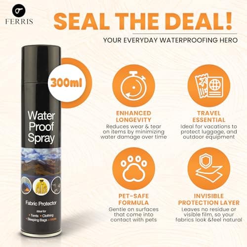 Waterproof Spray 300ml - Shoe Protector and Fabric Waterproofing for Leather, Suede, Boots and Tents | Fast-Drying, Invisible Shield Against Water, Stains and Dirt – Ideal for Everyday Use (3 Pack) — view 2