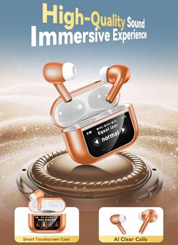 Wireless Earbuds, Smart Touchscreen Ear Buds, Noise Cancelling Headphones — view 6