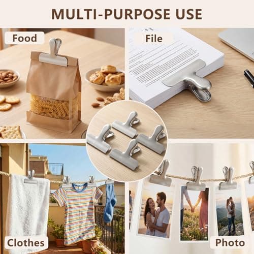 OAMCEG 3-inch Heavy Stainless Steel Food Bag Clips Set - 20 Pcs — view 4
