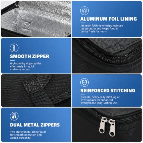 2 Pcs Small Cooler Bag, Small Cool Bags, Cooler Bag Small, Thermal Cooler Bag for Work School Travel, Office Meals and Outdoor Activities, Camping, Picnic, Beach, Bbq and Gift — view 3
