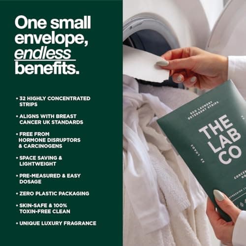 The Lab Co. Laundry Detergent Strips Washing Sheets | Travel Pack | Eco Ultra-Concentrated | Non-Bio | Sensitive Skin | Non-Toxic Fragrance | EDC-Free | Refreshing Lime Eucalyptus Cucumber | 3 Loads — view 6