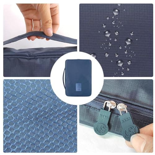 EQLEF® Wrinkle-proof Shirt and Ties Travel Storage Bag Shirt Carrier Portable Shirt Organizer With Handle For Travel Packing Business Trip (Blue) — view 6