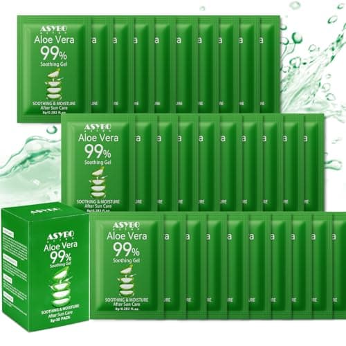 ASYBO 30 Pack Natural Aloe Vera Gel -99% Pure Moisturizing Aloe Vera, Soothing and Hydrating, Sunburn and Scar Repair, Portable Travel Size, After Sun Care for Face Body Hair