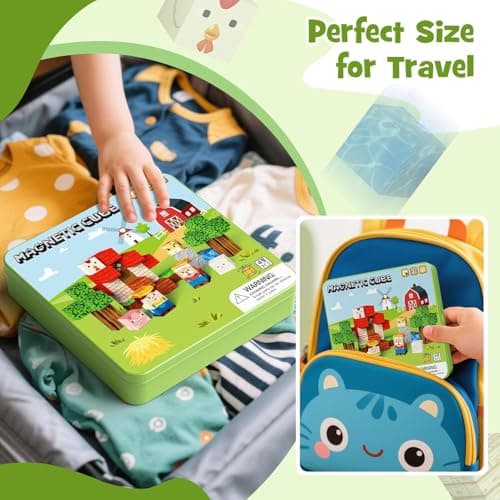 STEM MATCH Magnetic Blocks Travel Set: 49-Piece with Storage Tin for Kids — view 6
