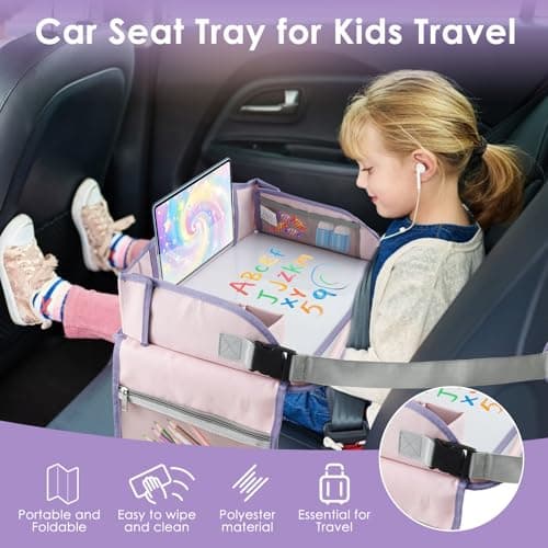 Kids Travel Tray Car Seat Tray Table Kids Holiday Essentials Car Activities — view 6