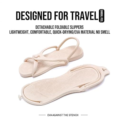 Kattmas Travel Sandals Shower Shoes For Men Women - Foldable Flip-Flop Slippers Non-Slip Quick-Dry, Portable House Shoes For Bathroom Gym Spa Pool Beach — view 4