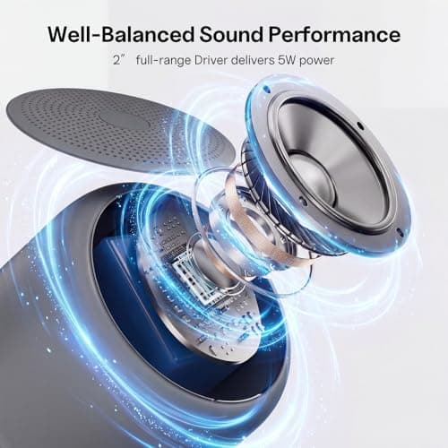 Bobtot Portable Bluetooth Speakers with Strap Mini Speaker, Dark Gray — view 2