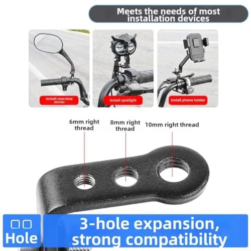 Helilyco 3-Hole Motorcycle Accessory Mount for Phone for gps 3-Hole Motorcycle — view 5