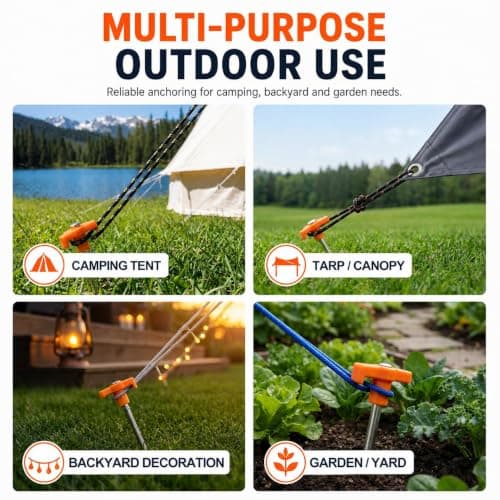 RICKUNCL 10 Pack Tent Pegs Metal Heavy Duty — view 6